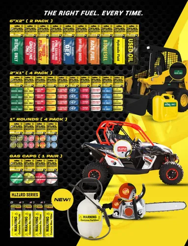 Vista 6 de Fuel Stickers - Etiquetas para diesel/gas Extreme Stick resistentes a la intemperie, fabricadas en Estados Unidos (4 etiquetas cada una, 12 en total)