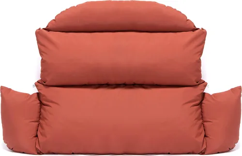 Vista 2 de LeisureMod Cojín colgante para silla de huevo para 2 personas, naranja oscuro, secado rápido, resistente a la intemperie, relleno de algodón suave