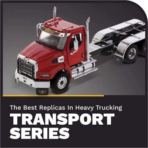 Vista 7 de Diecast Masters Western Star 49X SB Tridem Tractor - Viper Red Capó de apertura, puertas con interior de cabina a escala 1:50, modelo semi