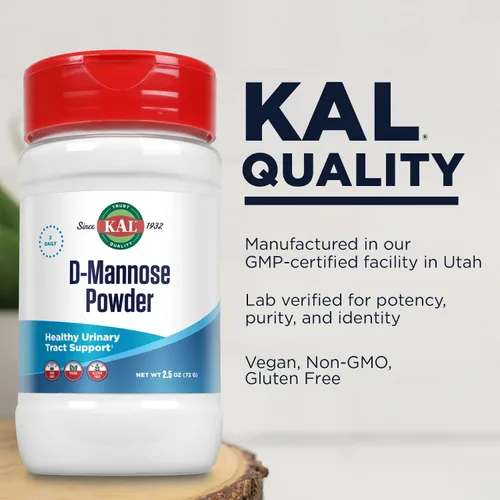 Vista 4 de KAL D-manosa en polvo de 1600 mg, fácil de mezclar, polvo de disolución rápida para apoyar la salud del tracto urinario, sin sabor, sin OMG, vegano