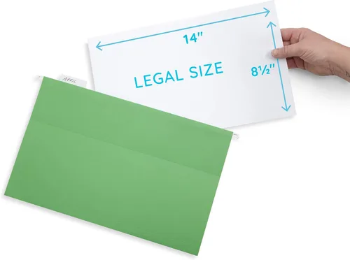 Vista 2 de Blue Summit - Carpetas colgantes de tamaño legal, carpetas de tamaño legal de 9.5 x 14.75 pulgadas, 25 archivos colgantes reforzados en varios