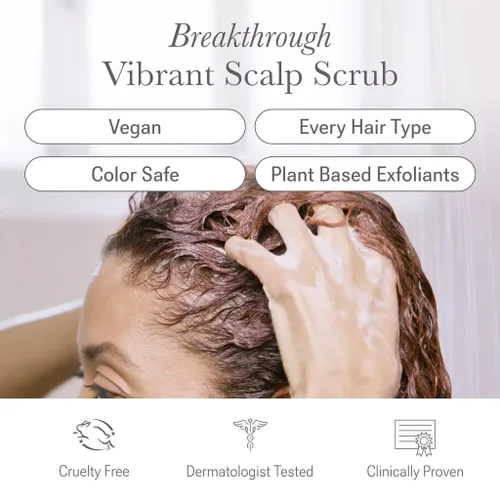 Vista 3 de NULASTIN Vibrant Scalp Scrub - Tratamiento exfoliante para cuero cabelludo seco, hidratante y limpiador para levantar la acumulación, prechampú