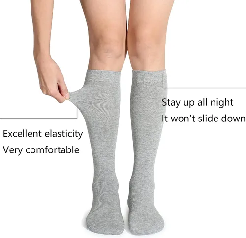 Vista 2 de Leotruny 3 pares de calcetines de algodón opacos hasta la rodilla para mujer