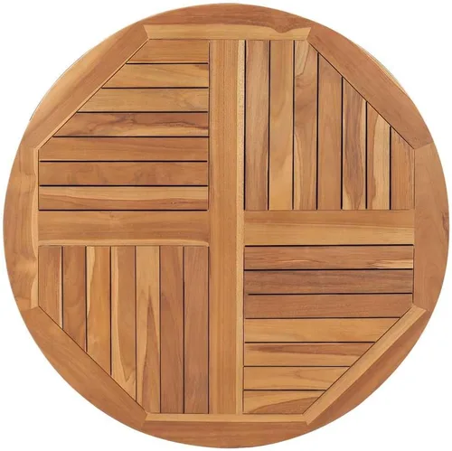 Vista 10 de vidaXL - Mesa redonda de madera maciza de teca, 1" 31.5