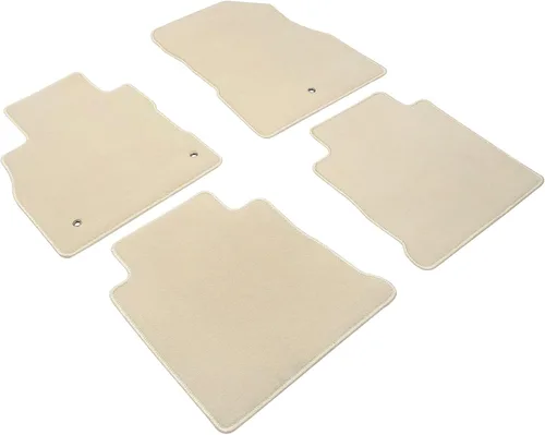 Vista 3 de IKON MOTORSPORTS, Alfombrillas compatibles con Nissan Kicks 2018-2024, filas delanteras y traseras de nailon beige para pies de automóvil, juego