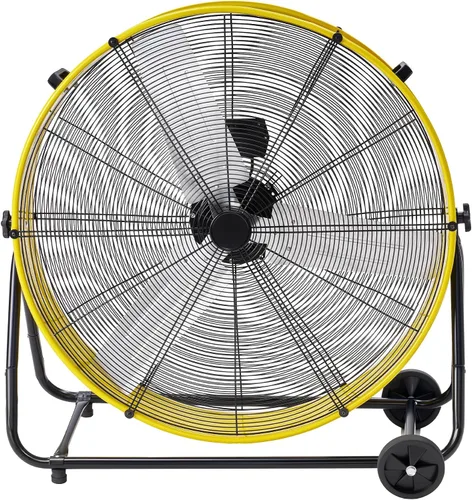 Vista 12 de Albott Ventilador de tambor industrial de 36 pulgadas, ventilador de piso de alta velocidad de plástico de 500 W con ruedas y velocidad variable