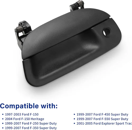Vista 3 de Mango de puerta trasera compatible con 1997-2007 Ford F150 F250 F350 F450 F550 Super Duty, 01-05 Ford Explorer Sport Trac, con cerradura OE