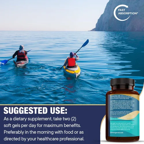 Vista 5 de NEW AGE Suplemento de aceite de pescado Omega 3 para el sistema inmunológico y de apoyo a la salud, promueve la salud de las articulaciones