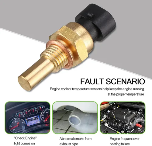 Vista 3 de Sensor de temperatura del agua del motor de automóvil, sensor de temperatura de enfriamiento, piezas de repuesto para sensor de contacto sensible