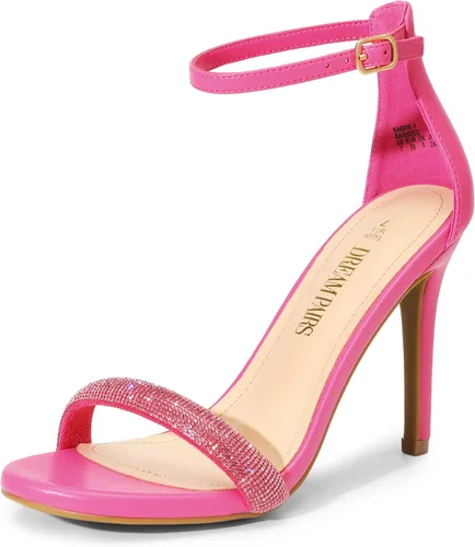 Vista 29 de DREAM PAIRS Sandalias de tacón alto para mujer Negro/Gamuza