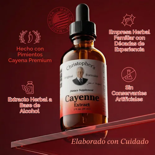 Vista 5 de Pimienta de cayena de Dr. Christopher's Formulas, 40 000 hu, 2 onzas