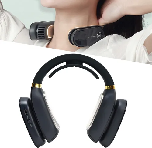 Vista 2 de Zerodis Ventilador de cuello de aire acondicionado portátil, enfriador de cuello 2 en 1 y calentador de aire acondicionado portátil para viajes a