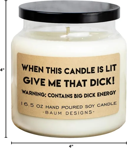 Vista 2 de When This Candle is Lit Give Me That Dick (Dame tu pene cuando esta vela esté encendida) - Vela de soja de 16.5 onzas (cosecha de manzana)