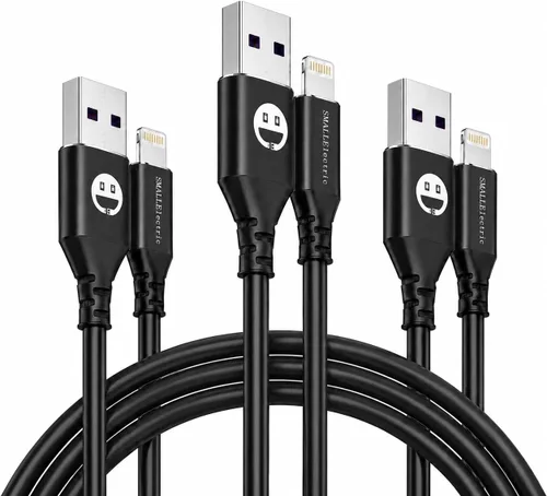 Vista 19 de SMALLElectric Paquete de 3 cargadores MFi para iPhone de 1 pie de cable Lightning corto Cable Lightning corto de 1 pie con certificación MFi