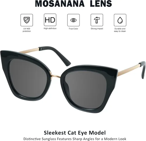 Vista 2 de mosanana Gafas de sol de ojo de gato de moda para mujer estilo fresco Duffy