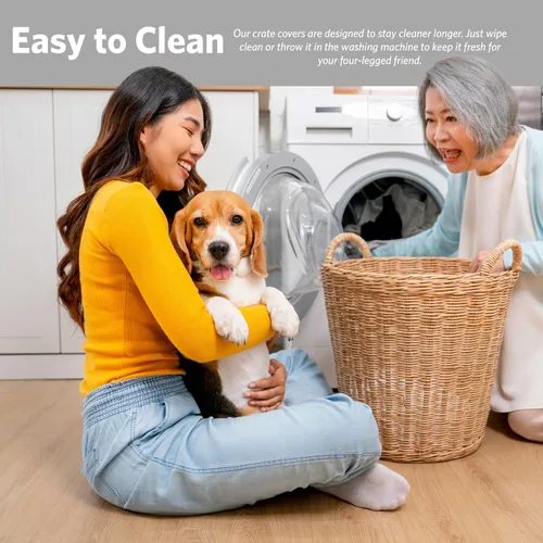 Vista 5 de MidWest Homes for Pets XL Funda para jaula de perro, cubierta de perrera de poliéster negro para dar privacidad, se ajusta a la mayoría