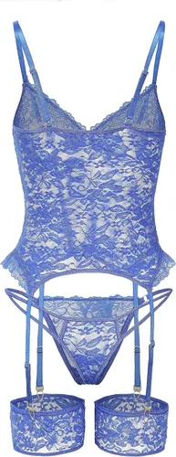 Vista 2 de Lingerie for Women Sexy Lace Teddy Bodysuit Nightie Set
