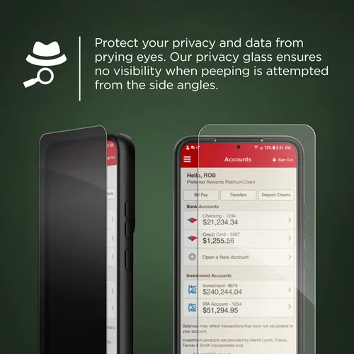 Vista 6 de magglass Protector de pantalla de privacidad diseñado para iPhone 16e / iPhone 14 vidrio templado, protector de pantalla teñido antiespía