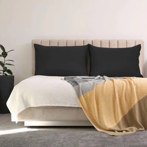 Vista 3 de PiccoCasa Fundas de almohada con cremallera, 100% microfibra cepillada de poliéster, juego de 2, fundas de almohada estándar suaves y cómodas