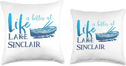 Vista 3 de Lake Sinclair Apparel Life is Better at Lake Sinclair Georgia - Almohada de 16.0 x 16.0 in, multicolor