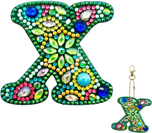 Vista 28 de YOYA Llaveros de Pintura de Diamantes de Doble Cara 5D Letras Kit de Llaveros de Pintura de Diamantes DIY Taladro Completo Arte de Diamantes