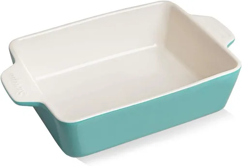 Vista 16 de Sweejar Plato de Cerámica para Hornear, Bandeja Rectangular Pequeña para Hornear con Asas Dobles, 20 Oz para Cocinar, Brownie, Cocina, 6.5 x 4.9 x