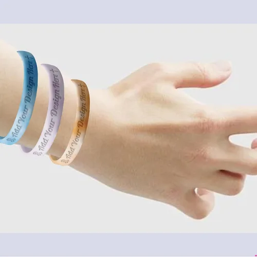 Vista 5 de Pulsera de goma personalizada pulsera de silicona personalizada a granel, entrega rápida, para conciencia, eventos, apoyo, pulsera de goma