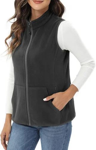 Vista 3 de Xeoxarel Chaleco de forro polar para mujer con 6 bolsillos XS-2XL