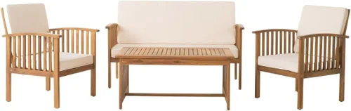 Vista 10 de Christopher Knight Home Carolina Acacia - Juego de 4 piezas, acabado gris/crema