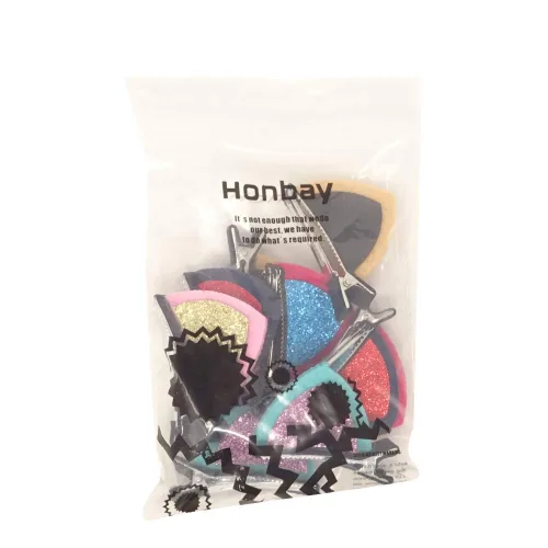 Vista 7 de Honbay Pinzas para el pelo con orejas de gato con lentejuelas brillantes, 10 unidades (5 pares) lindas pinzas para el pelo de cocodrilo de animales