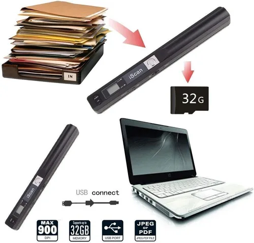 Vista 2 de VuPoint Solutions ST415 Handheld Magic Wand Portable Scanner Kit for Document and Image - OCR Software, JPG/PDF, 900DPI, Color/Mono