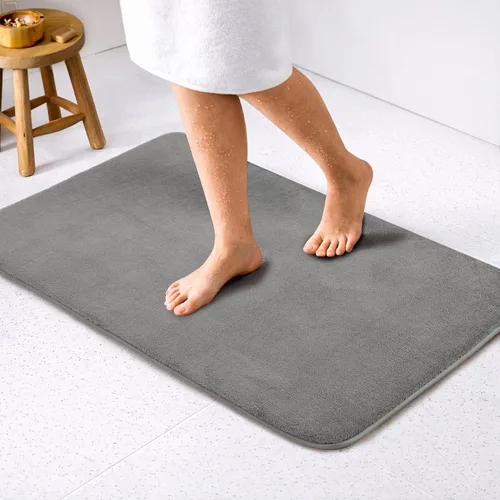 Vista 15 de American Soft Linen - Alfombra de baño antideslizante, 100% de algodón, 17 x 24 pulgadas, alfombras de baño lavables, tapetes peludos, color beige