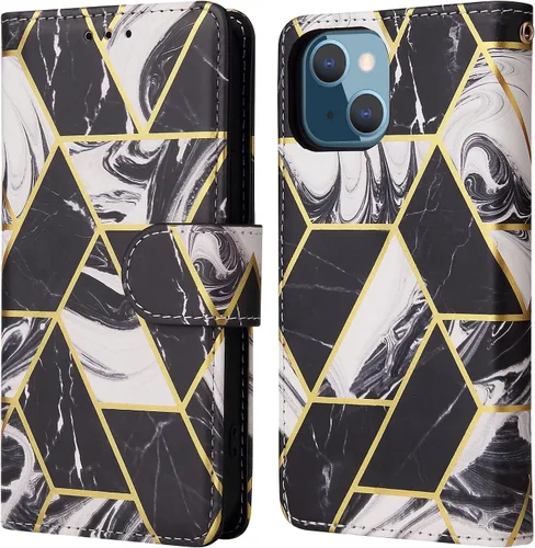 Vista 8 de Asuwish Funda compatible con iPhone 13 de 6.1 pulgadas y protector de pantalla de vidrio templado, tarjetero de cuero con función atril para iPhone