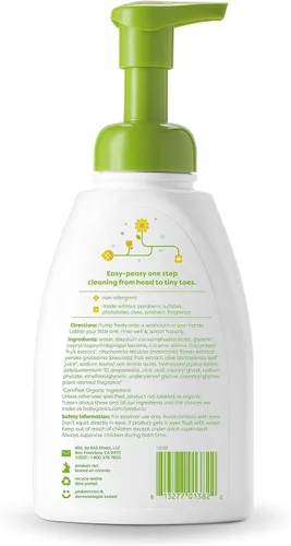 Vista 2 de Champú y jabón corporal Babyganics, 16 onzas (paquete de 3), el empaque puede variar, 3, 3