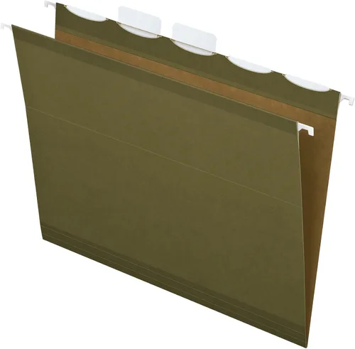 Vista 8 de Pendaflex Ready-Tab Reinforced Hanging File Folders, Letter Size, Standard Green, 5 Tab, 20/BX (42890) (Pack of 5)