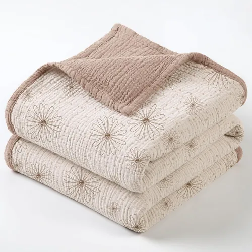 Vista 10 de lulumoon Manta de muselina neutra para bebé, ropa de cama de algodón transpirable para cuna para niños pequeños, 4 capas suaves y ligeras