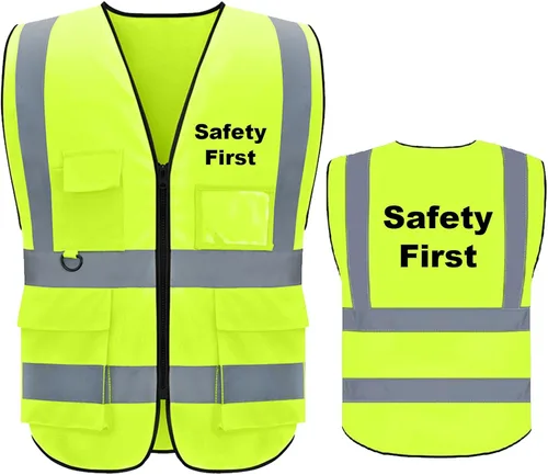 Vista 8 de BeautyWill Security Safety Vest High Visibility Reflective Ansi Class 2 Hi Vis Construction Workwear Safety Apperal