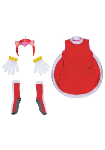 Vista 2 de Disfraz clásico de Amy Rose para niña de Sonic the Hedgehog Multicolor