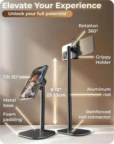 Vista 6 de COOPER ChatStand, soporte ajustable para teléfono celular para escritorio, soporte de teléfono para grabación, soporte para iPhone para filmar