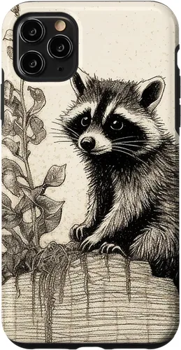 Vista 13 de Minimalistic Plant Draw Racoon Case for iPhone 17