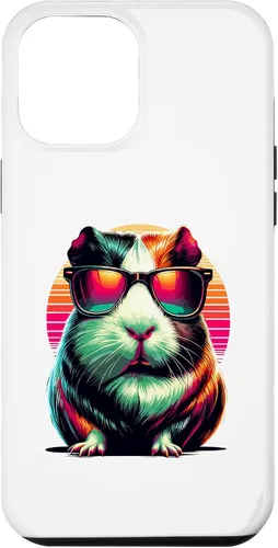 Vista 6 de Funda colorida para iPhone 15 con gafas de sol de arte pop para amantes de conejillos de indias