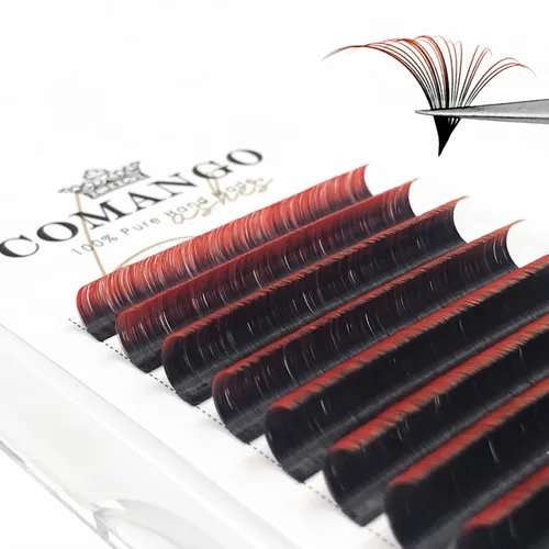 Vista 30 de CoMango Easy Fan - Extensiones de pestañas rizadas C/D de 0.05/0.003 in, pestañas de volumen que florecen automáticamente, color negro mate 2D-20D