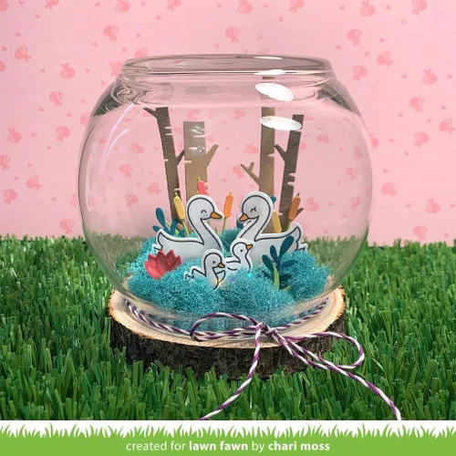 Vista 6 de Lawn Fawn Swan Soiree - Juego de sellos transparentes de 4 x 6 pulgadas y juego de troqueles personalizados a juego (LF2219, LF2220), paquete de 2