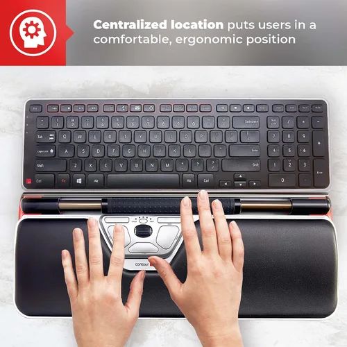 Vista 4 de Contour Design RollerMouse Red Plus Wireless - Ratón ergonómico inalámbrico para computadora portátil y de escritorio, mouse ambidiestro