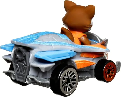 Vista 3 de Hot Wheels RacerVerse - Vehículo fundido a presión con conductor de mapache cohete escala 1:64
