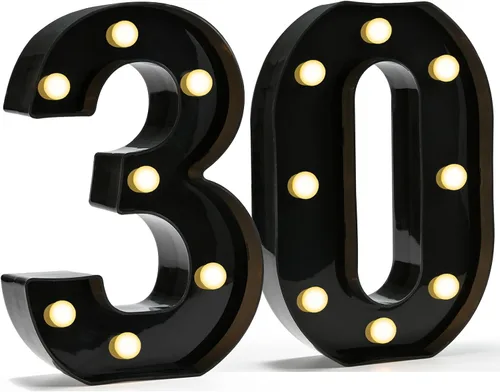 Vista 24 de Pooqla - Números iluminados negros, decoraciones de cumpleaños 50 para hombres Number 50