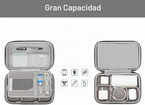 Vista 2 de MOSISO - Organizador electrónico de viaje compatible con adaptador de Funda de viaje compatible con Magic Mouse & Pencil Tarjeta SD Disco flash