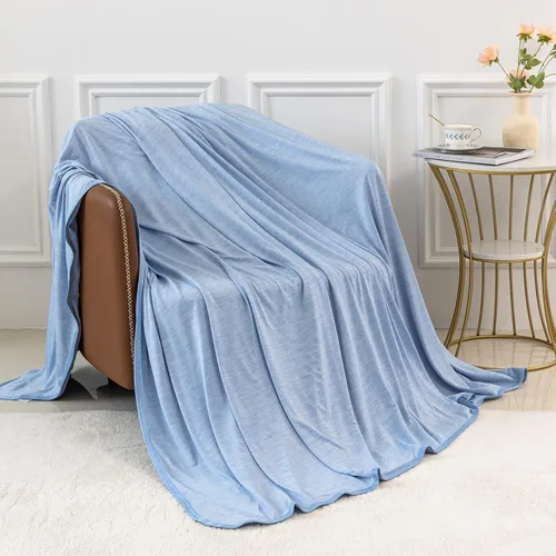 Vista 8 de MUKKA Manta de verano (50 x 60 pulgadas) para dormir con calor en verano, mantiene el cuerpo fresco en noches cálidas, manta para adultos, niños