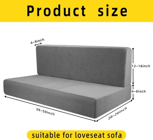 Vista 2 de Tlswshsy Fundas de cojín para comedor de autocaravana, protector elástico para muebles de sofá biplaza, fundas elásticas para cojines de cámper