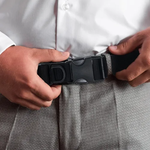Vista 5 de TXIN Cinturón táctico, cinturón militar de nailon para hombre con hebilla ajustable de liberación rápida, color negro
